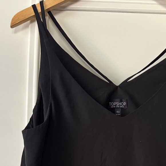 Topshop Black Women's Semi Sheer Cami Top, Size 10 - Picture 3 of 4